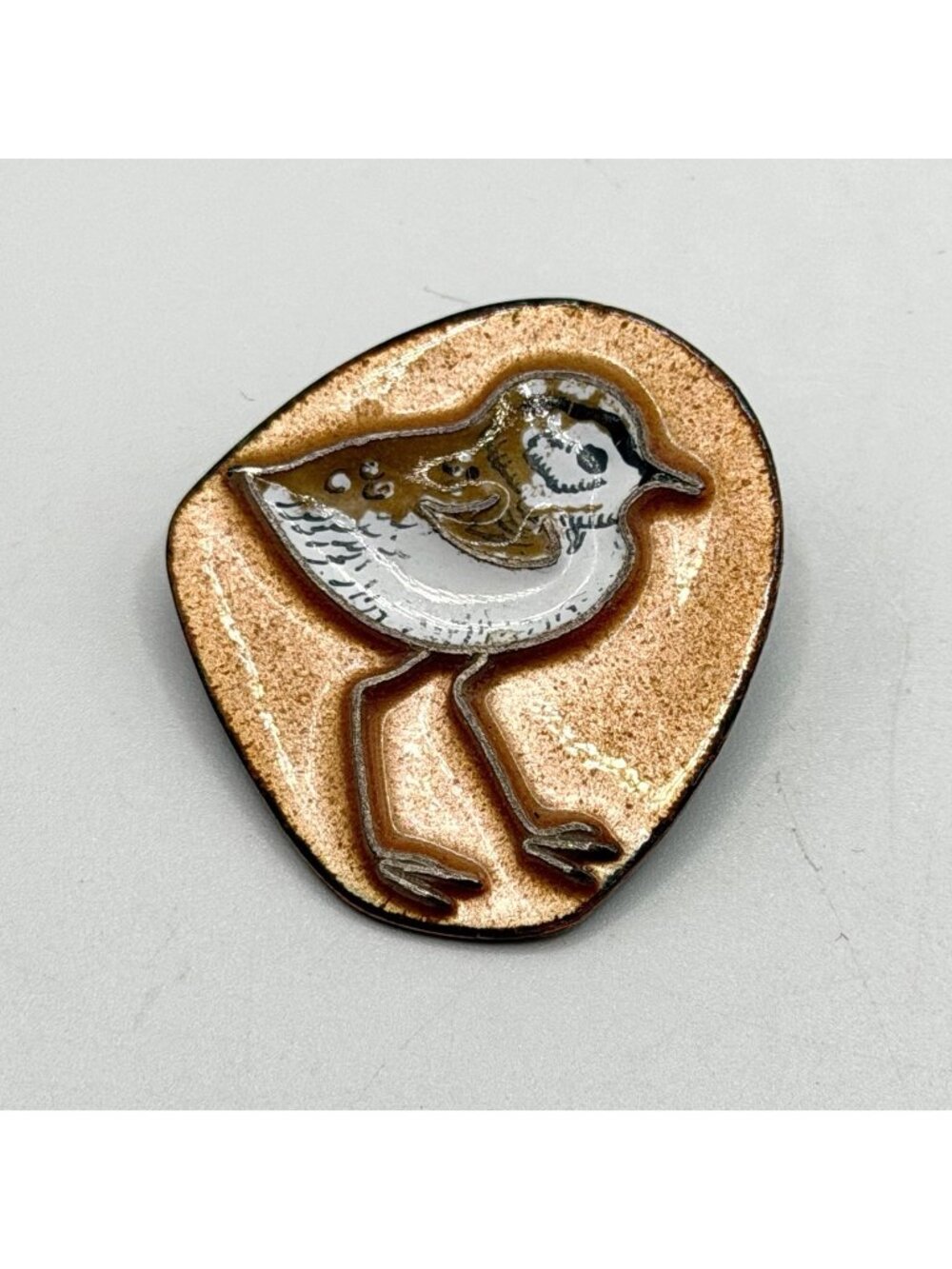 Artisan Baby Sandpiper Enamel Pin Brooch By Chris